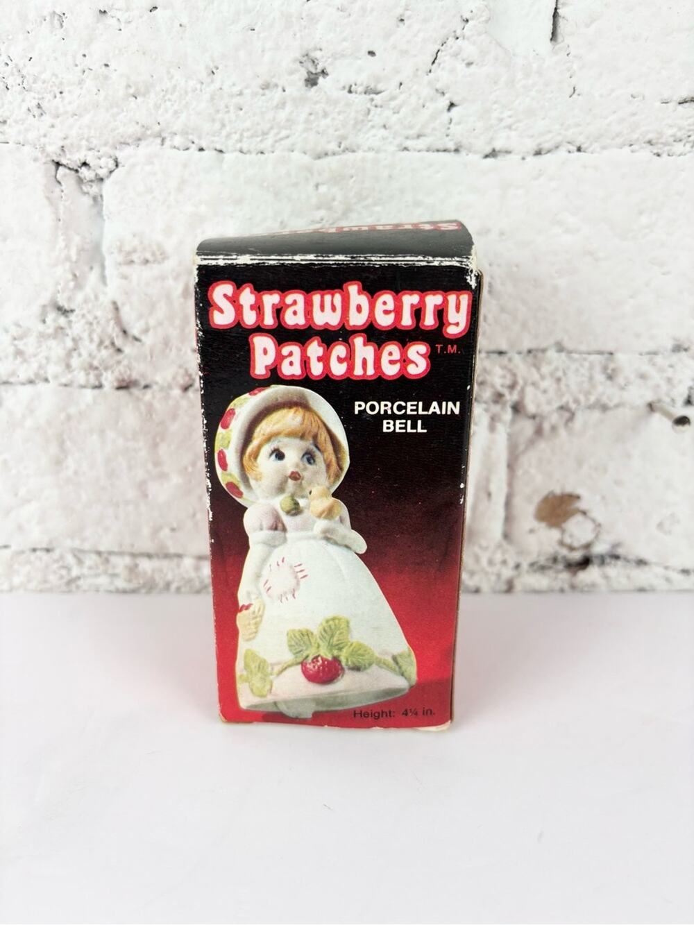 Vintage Jasco Strawberry Patches Porcelain Girl Bell
